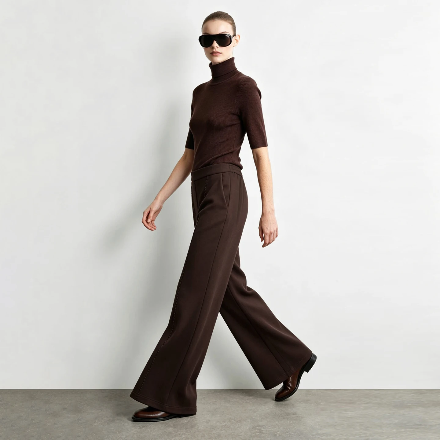 Women's Slimming Bootcut Pants Stretch Embroidered Long Trousers