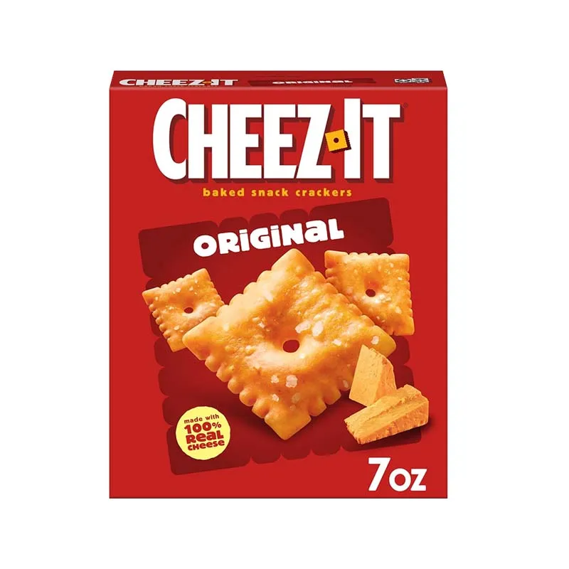 Cheez It Original Cheese Crackers อาหารกลางวันของโรงเรียน, ของว่างอบ, Kosher, ของว่างสําหรับเด็ก 7oz(198g)*1 กล่อง