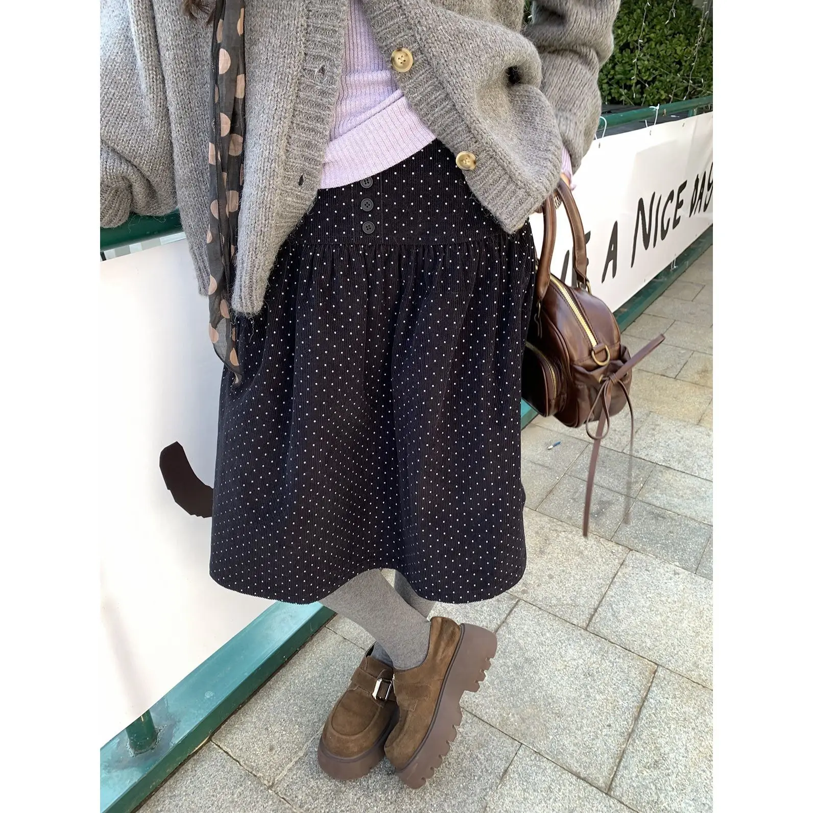 

Gagarich вельветовая женская юбка-миди в горошек, осень-зима 2025, дизайнерская ниша в стиле ретро, универсальная утягивающая юбка трапециевидной формы средней длины