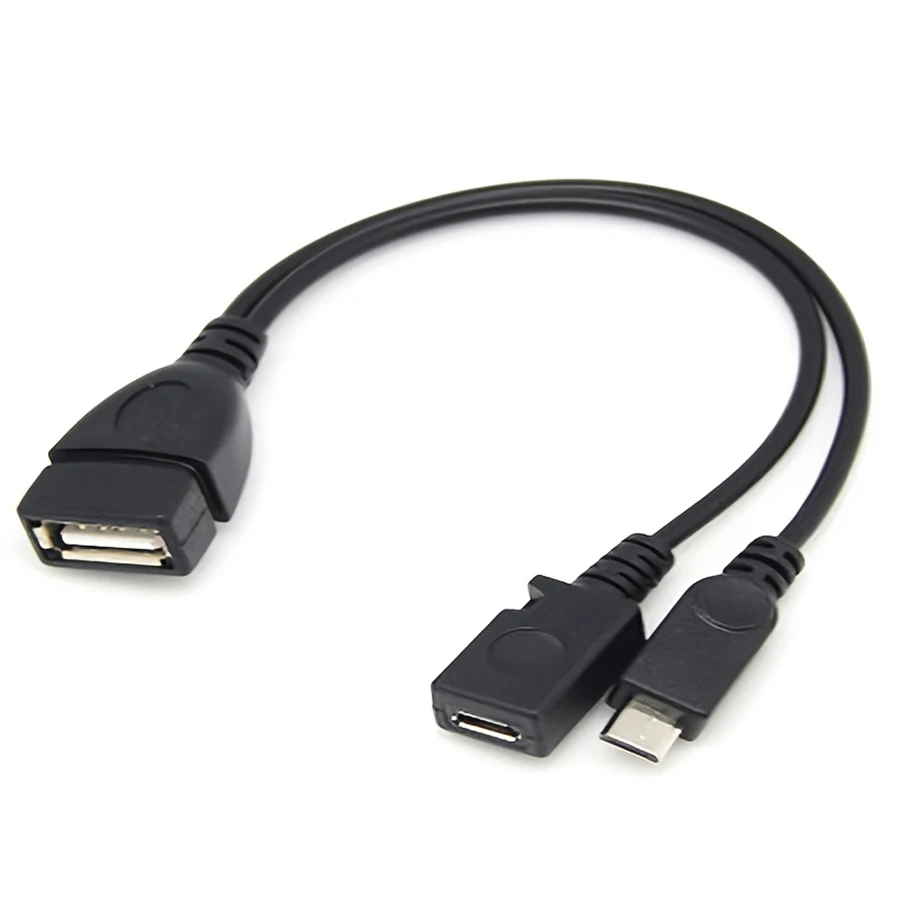 2 in 1 OTG USB To Micro Host Power Y Splitter Micro USB Adapter To Micro 5 Pin Male Female Cable for Fire Tv 3 or 2nd Gen Fire S