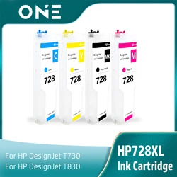 For HP 728 XL Refillable Ink Cartridge With One Time Use Chip F9J68A 3WX30A For HP DesignJet T730 T830MFP Printer Refill Ink