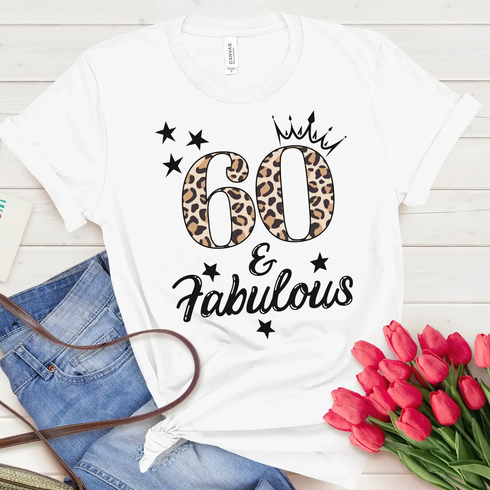 60 Fabulous T Shirt Sixty Birthday 60th Party for Friend vintage Washed fashion Breathable Slightly Comfortable Unisex Stylish