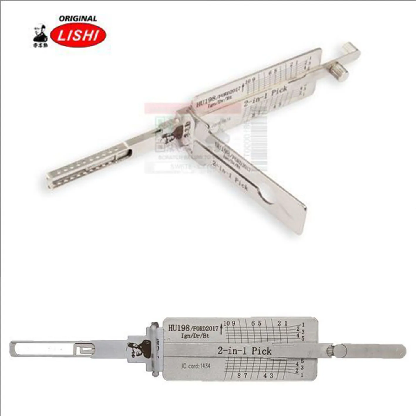 LISHI Auto. Pick - FOR FORD - Suits Keyways (HU198T) 2017+ (EURO) - IGN/DR/BT *Anti - Glare*