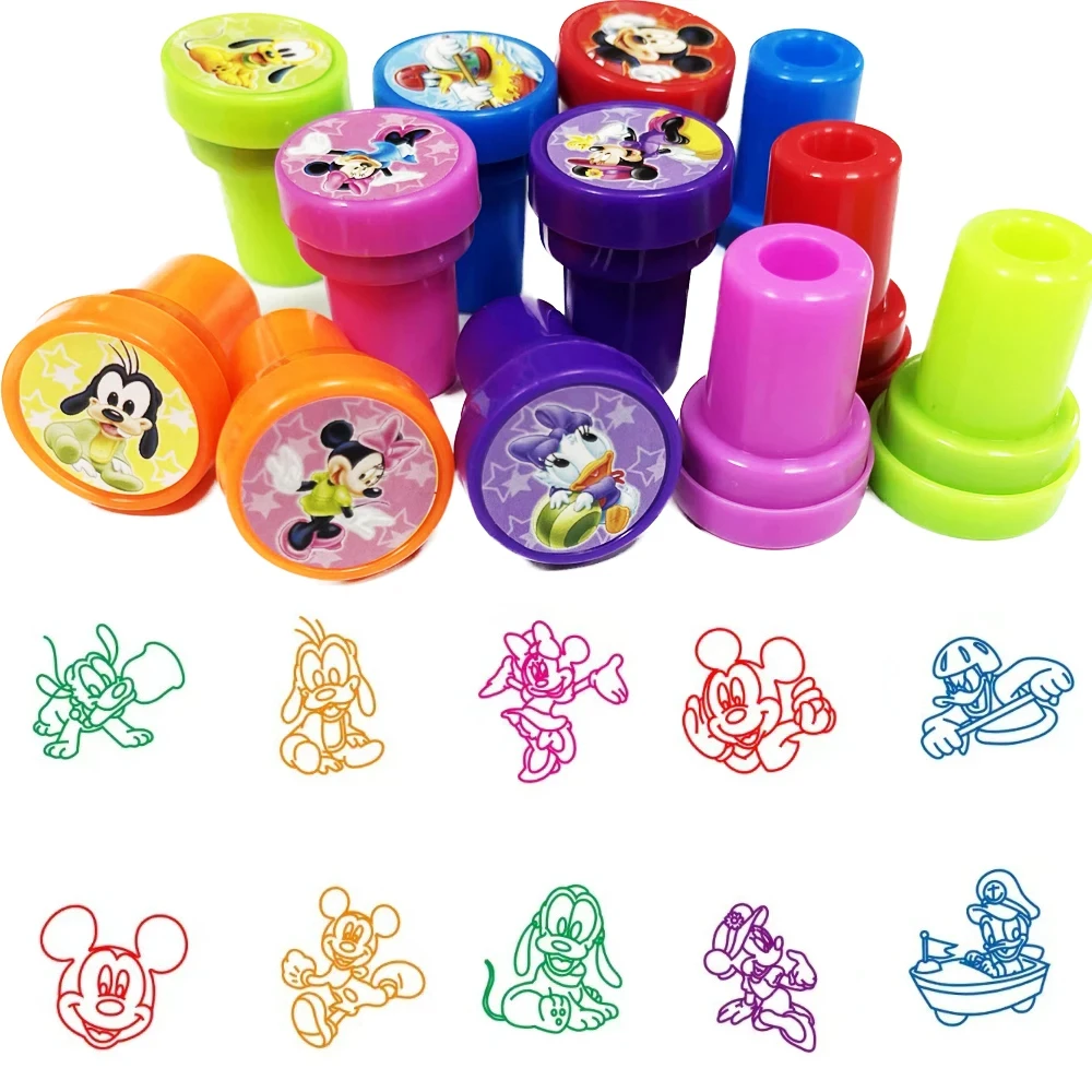 12/36Pcs Mickey Mouse Themed Stamp Seal Mickey Minnie Birthday Party Favors Classroom Reward Prizes Gift Bag Fillers Baby Shower