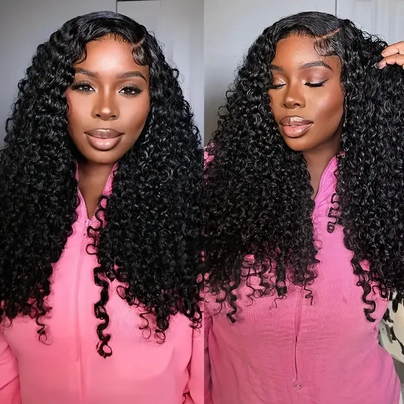 Rosabeauty Deep Wave HD 13X6 Transparent Water Wave Lace Frontal Wigs 30 40 Inch 13X4 Front Human Hair Wigs 150 180 Density