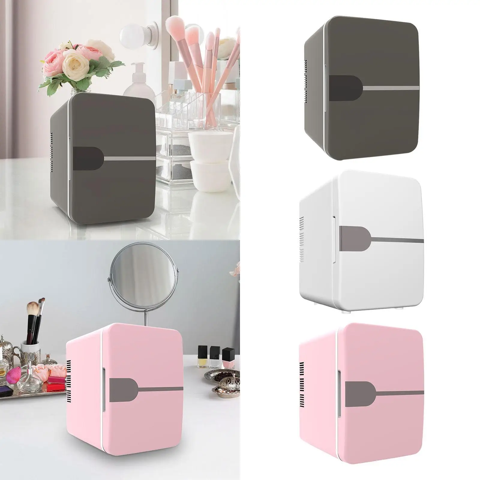 Mini Fridge 4L Food Multipurpose Mini Personal Fridge for Car Home Dorm Room Little Tiny Fridge for Food Drinks Cosmetics Home