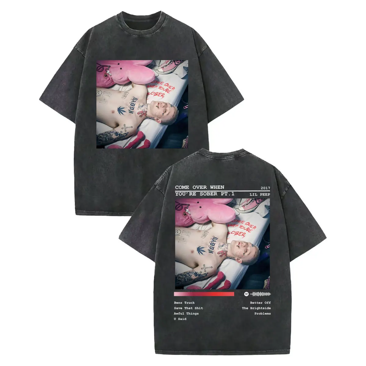 

Vintage Washed Rapper Lil Peep Album Graphic T Shirts Men Women Clothing Hip Hop Fashion T-shirt High Quality Cotton T-shirts