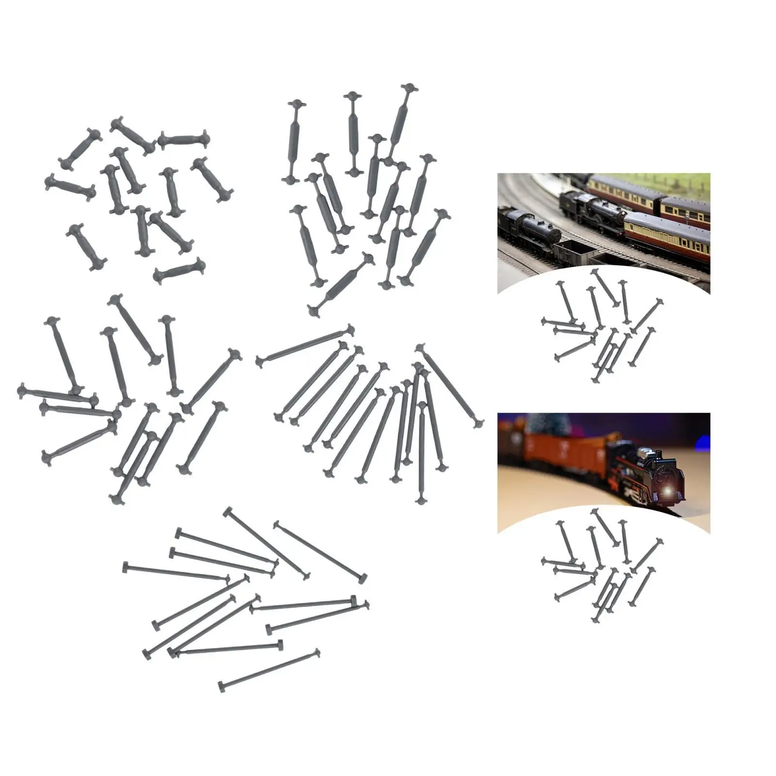 

12x 1:87 HO Scale Motor Drive Rods, Coupler Connector Toys, Hobbies Upgraded Part Railway Train Accessories for Model Trains