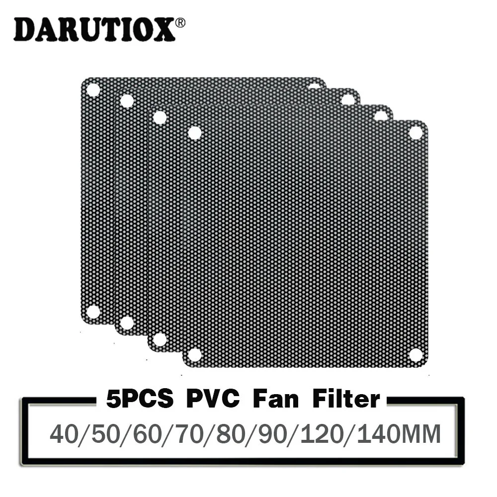 5Pcs 4cm 5cm 6cm 8cm 9cm 12cm 14cm Computer Mesh PVC PC Fan Dust Filter Dustproof Case Computer Mesh Cover Chassis Dust Cover