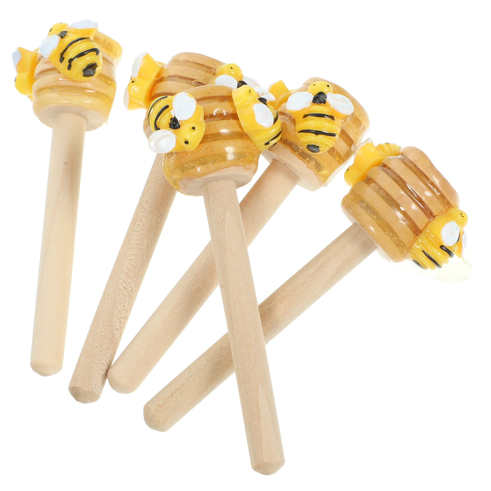 5 Pcs Dining Table Bee Decorative Sticks Tiered Tray Kitchen Display Rack Coasters Honey Dipper Abs Glue Stirrer