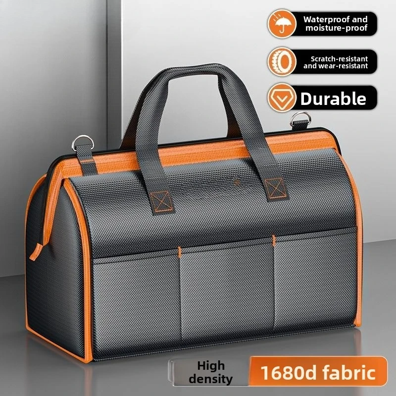 多機能ツールバッグ大容量キャンバス厚手ハンドヘルド電気技師用収納トートバッグ