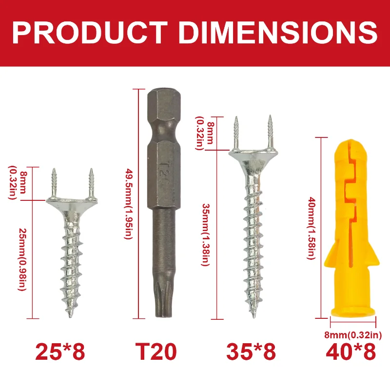 50PCS Solid Wood Baseboard Seamless Nails Double-headed Self-tapping Screws Foot Line Special Nails Invisible Security Screws