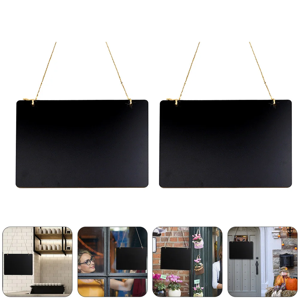 2 قطعة سبورة خشبية إبداعية قلادة لوحة كتابة مزدوجة الجوانب للرسائل الكتابة على الجدران ديكور المنزل سبورة صغيرة #2