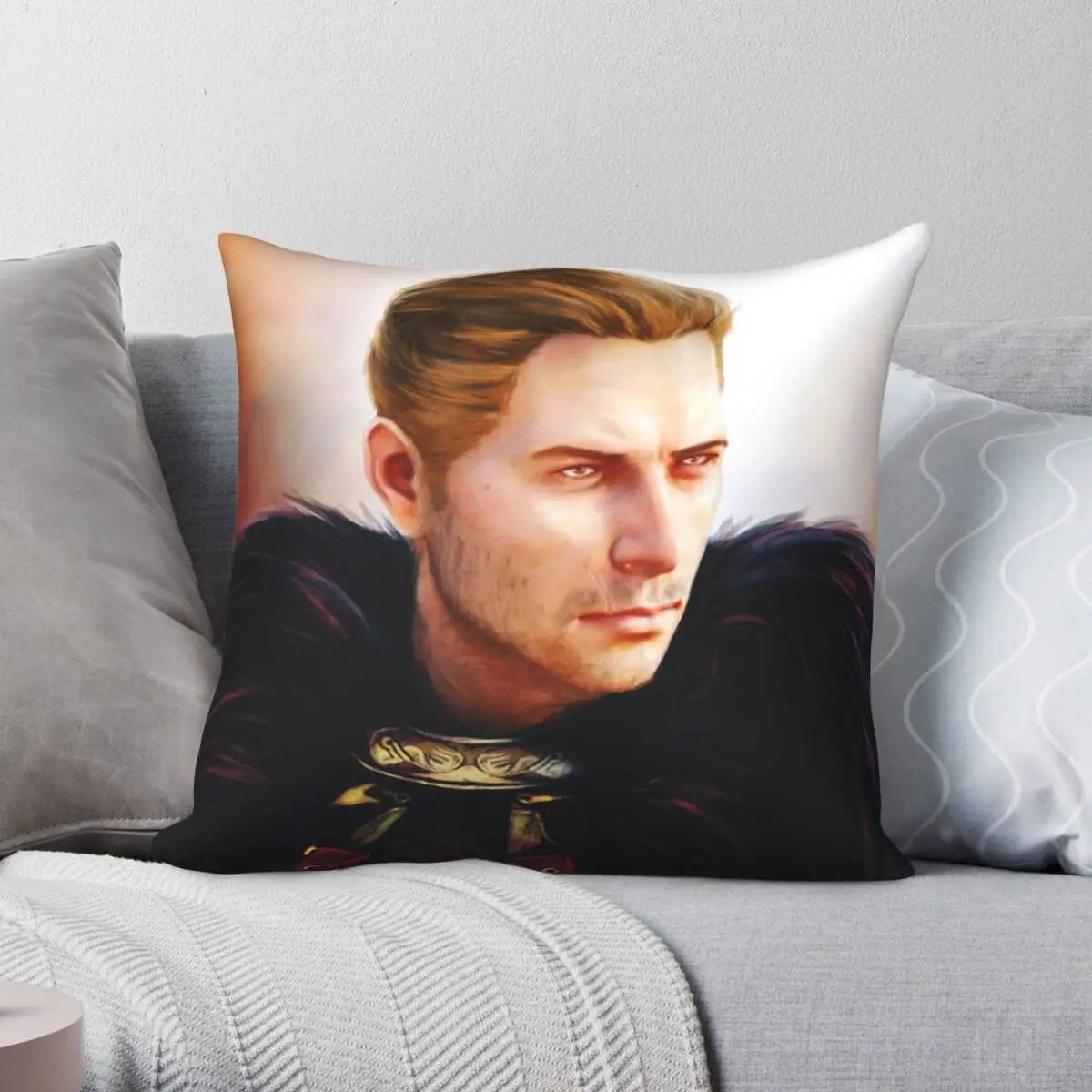 Commander Cullen Square Pillowcase Polyester Linen Velvet Pattern Zip Decorative Pillow Case Room Cushion Cover