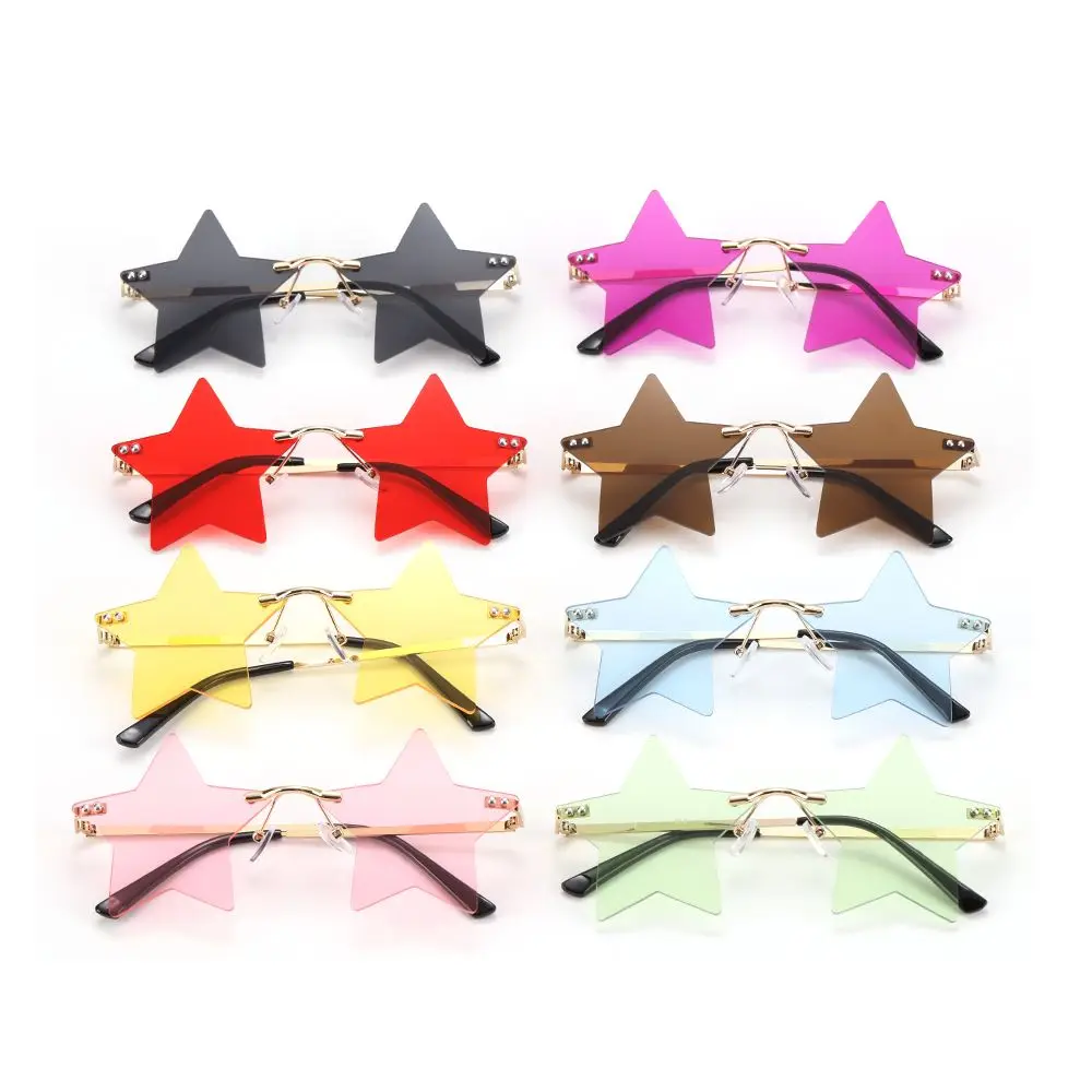 Christmas Decoration for Women & Men Eyeglasses Rimless Sunglasses Sun Glasses Party Glasses Star Shape