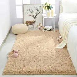 Shag Living Room Silk Wool Carpet Home Bedroom Bed Full Floor Mat Nordic Sofa Non-Slip Mat Simple Wind Plush Cushion