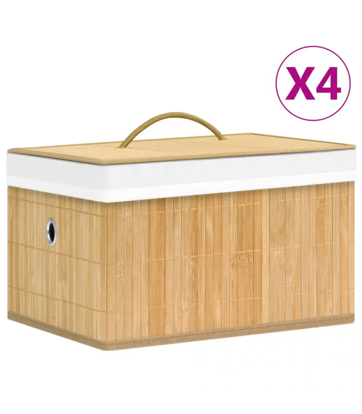 4 PCs bamboo storage boxes storage baskets