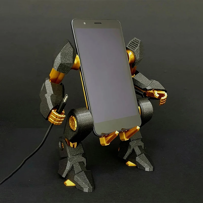 Mechanical Exoskeleton Style Phone Stand Mecha Mobile Holder Desktop Decoration 3D Printing Assembly Model Customization