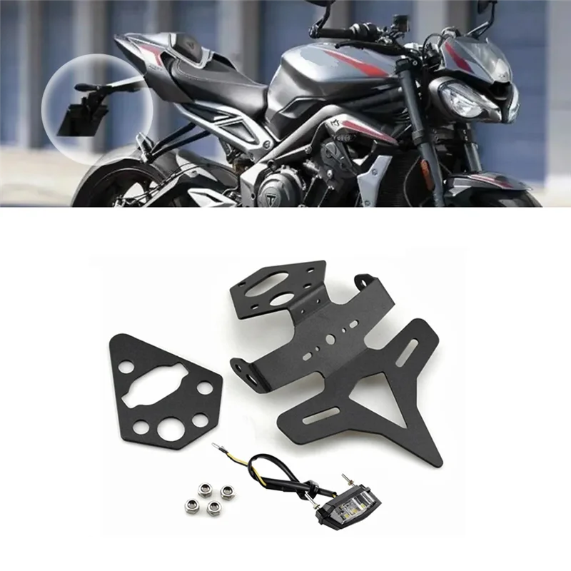 Motorcycle License Plate Holder Rear Tail Frame Eliminator Bracket for Street Triple 765 2020-2022