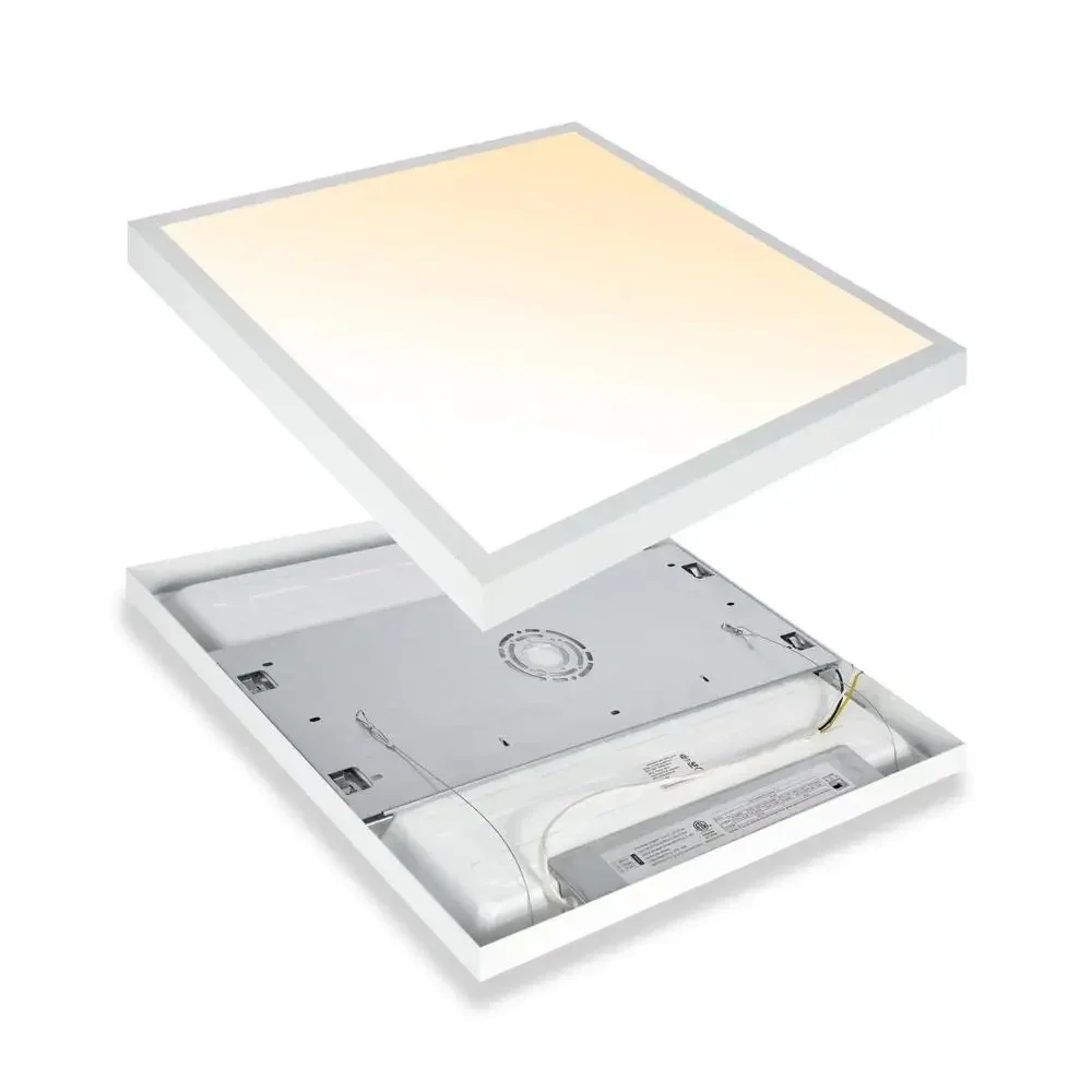 Dimmable 2x2 Surface Mount LED Panel Light 3 Color Temperature 3000K 4000K 5000K Energy Saving Flush Mount Ceiling Light