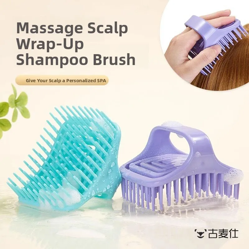 女性用中空ヘアウォッシングブラシ-ハンドル付き-プロ仕様頭皮洗浄ツール-マッサージコーム-家庭用ヘアケア用品