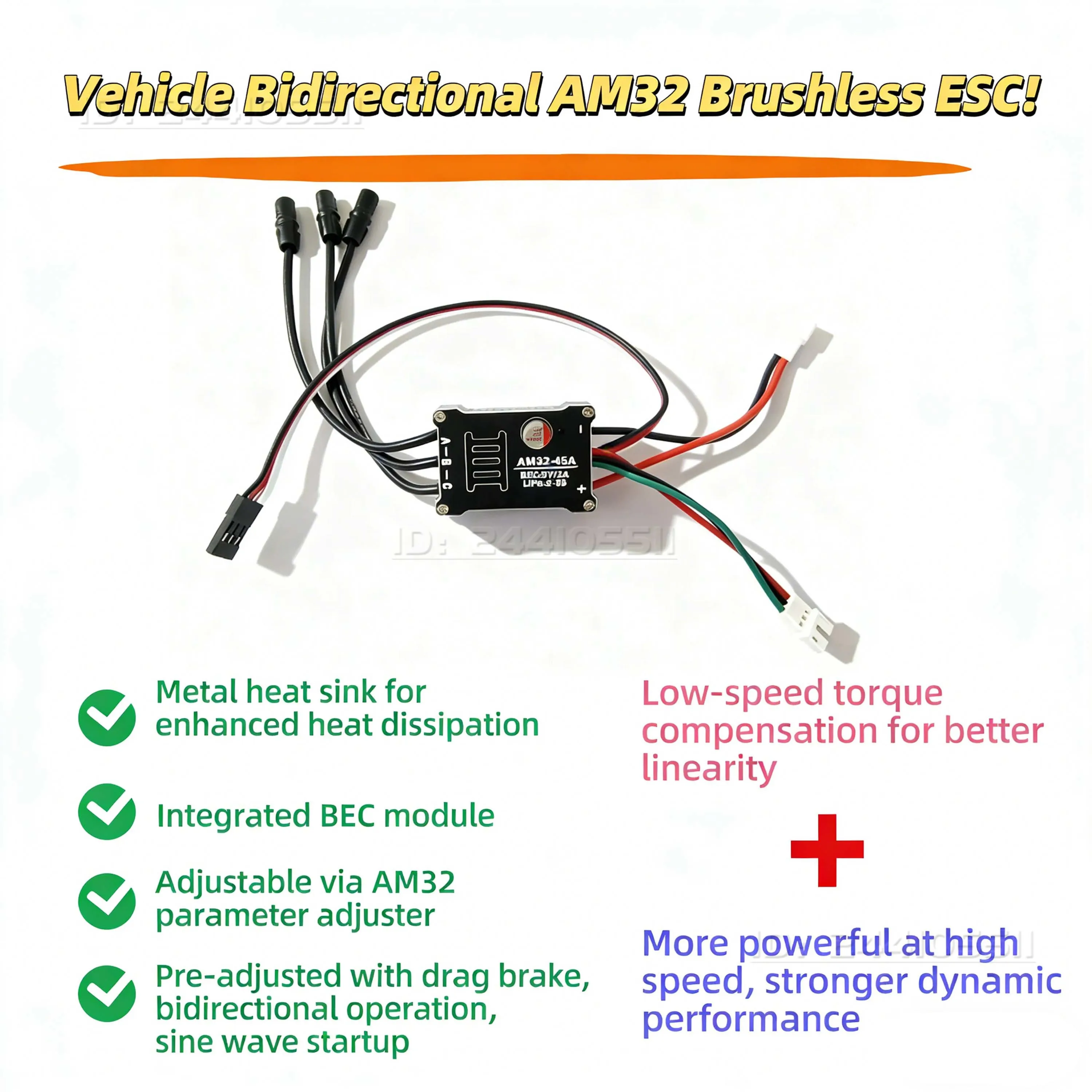 NEEBRC 2322 2600KV 3500KV Outrunner Brushless Motor AM32 45A Metal ESC for 1/12 MN300 RC Tank Car Model Upgrade Vehicle Parts