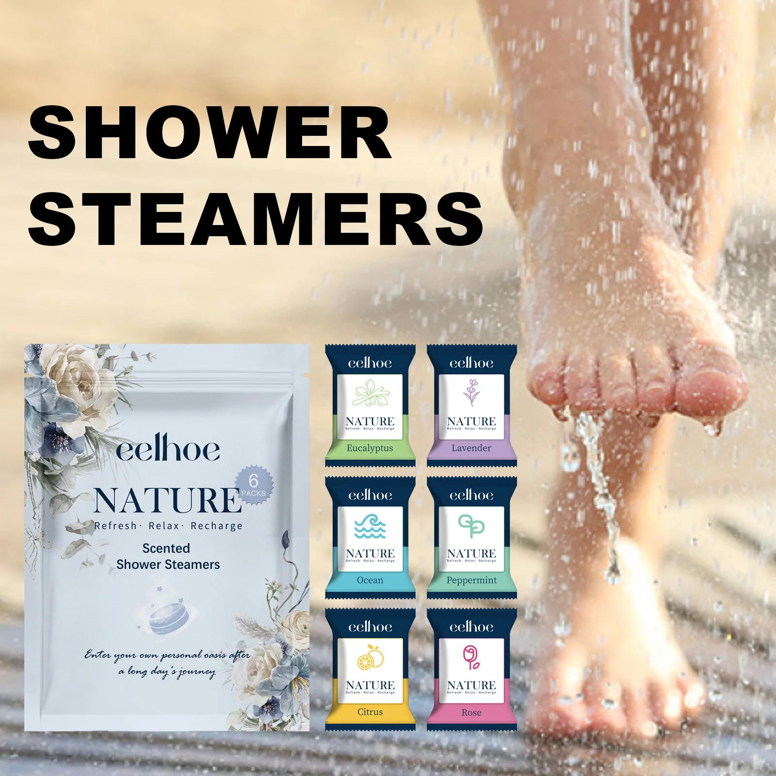 Shower Steamers Aromatherapy Tablets Long-lasting Fragrance Nighttime Shower Tablets Bath Bombs for Women Men Bath Supplies