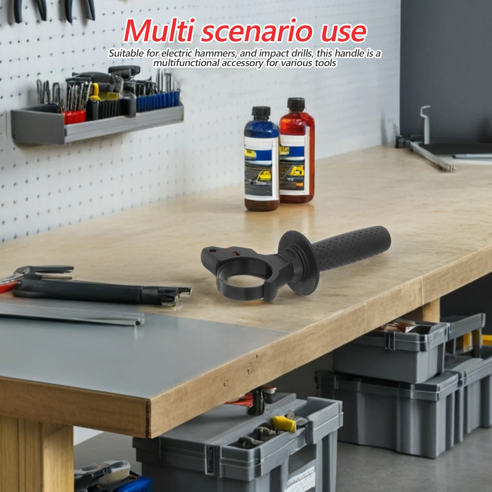 

Electric Hammer Handle Black Anti-skid Grip for Drill Impact Long-lasting Ergonomic Design Powerful Tool Accessories