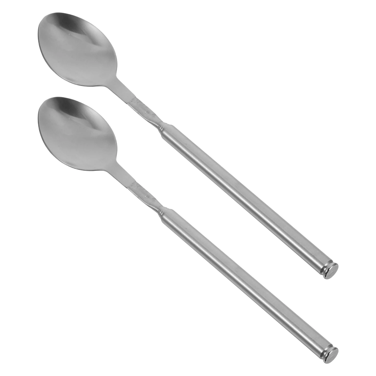 

2 Pcs Telescopic Stainless Steel Spoon Camping Cooking Extendable Utensils Condiment Dining Spoons Cocktail Stirrers Breakfast
