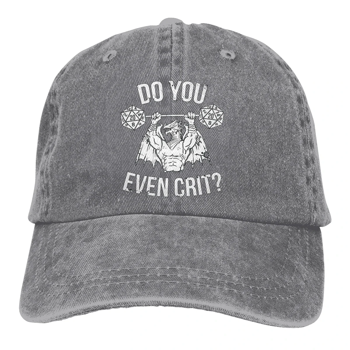 Casquette de baseball "Do You Even Crit" pour homme et femme, motif prairie, swole'd, dragon, la science des dés à 20 faces, couleurs, été