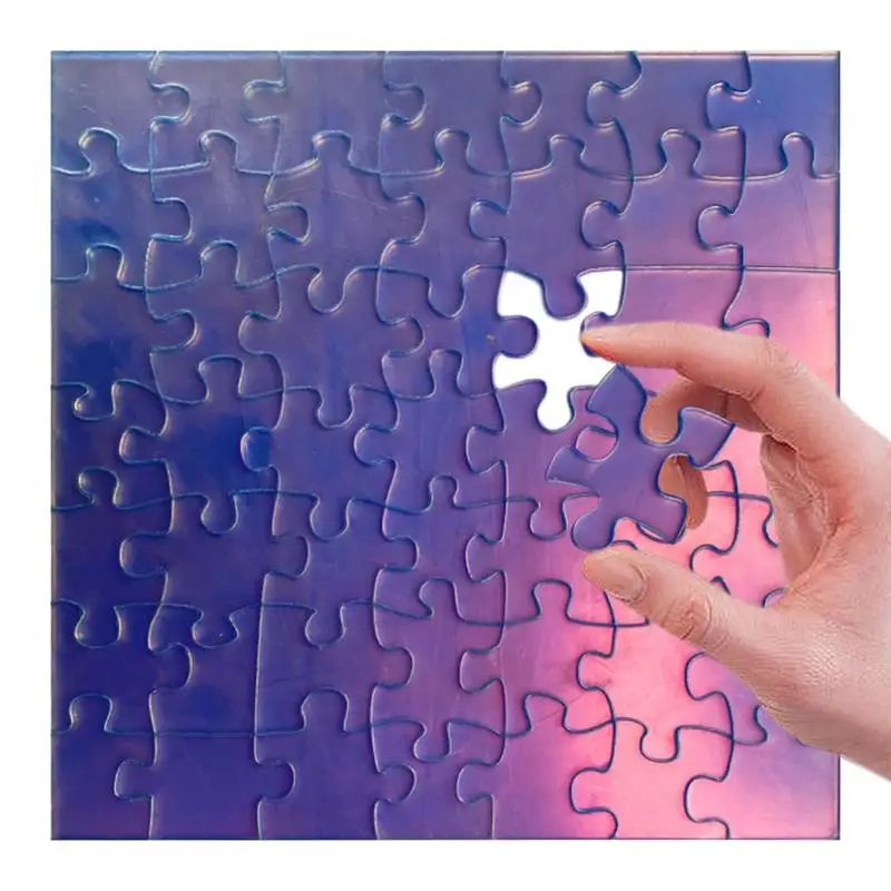 Clearly Impossible Puzzle Impossible Crazy Jigsaw Puzzles Transparent Acrylic Unique Iridescent 49pcs Non-Repeat Puzzles Hard