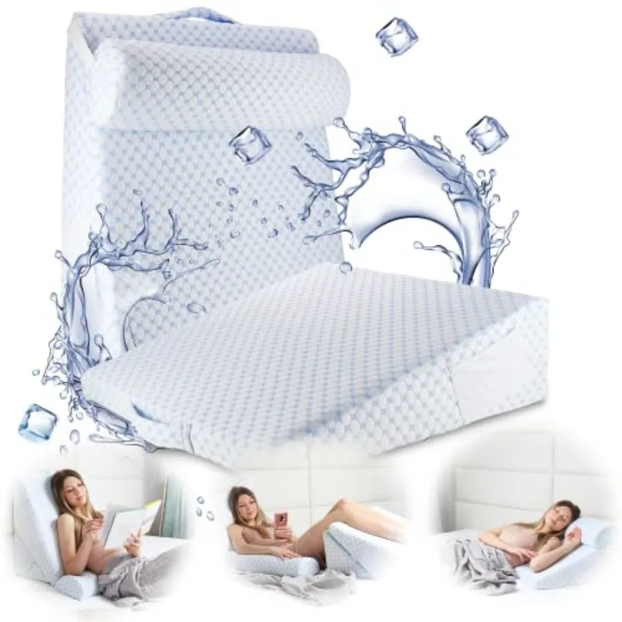 

Bed Wedge Pillow - Wedge Pillow for Sleepg to Reduce Acid Reflux, Wedge Pillows for After Surgery 8--1 Triangle Pillow Wedge, C