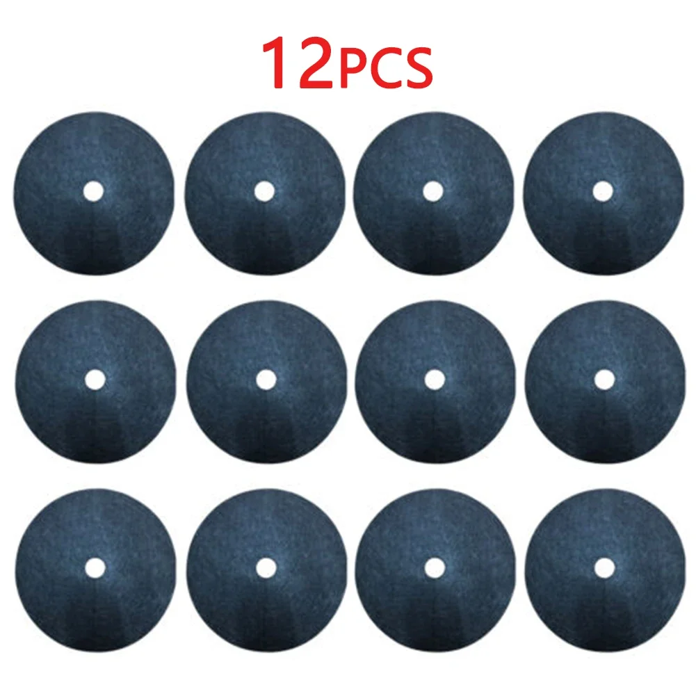 12 Pcs Mulch Ring Tree Protector Mats 27-42cm Disc Shrub Tree Guard We-eding Pad 27x27x0.3cm Garden Plant Black Shading Mat