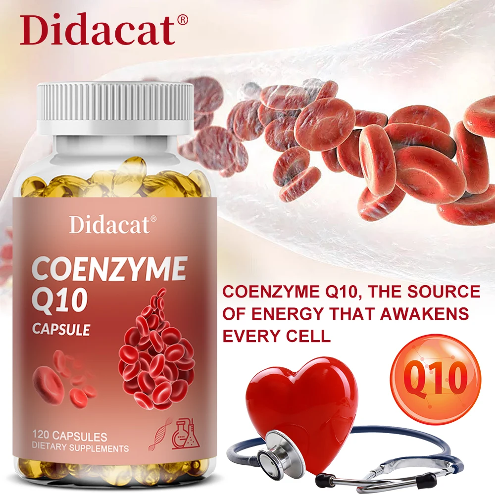 CoQ10 Capsules with Vitamin C, E, Antioxidant Supplement for Cardiovascular Wellness, Cellular Energy & Daily Nutritional Care