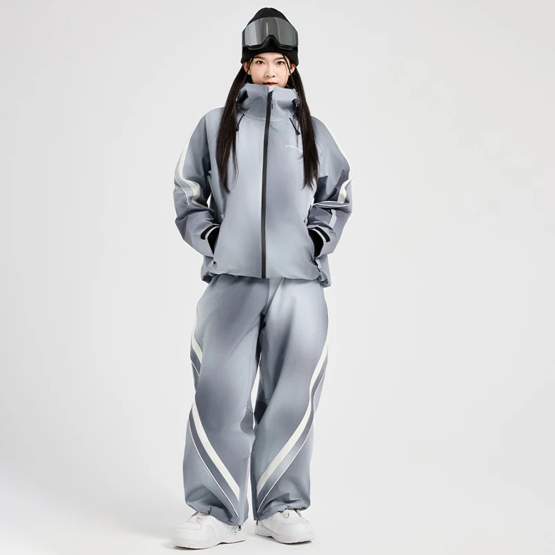 Winter Waterproof Hooded Jacket Pants Women Snow Suits Outdoor Sport Mountain Man Skiing Sets Windproof Alpine Snowboard Clothes