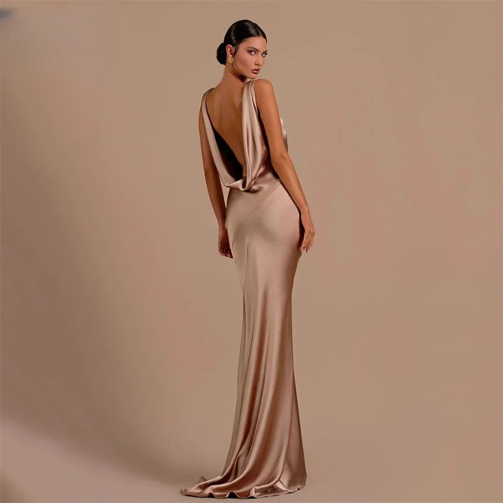 فستان سهرة بمقاسات مخصصة ورقبة على شكل V فساتين سهرة حورية البحر للنساء فستان حفلات بدون ظهر بدون أكمام سويب تراين #4