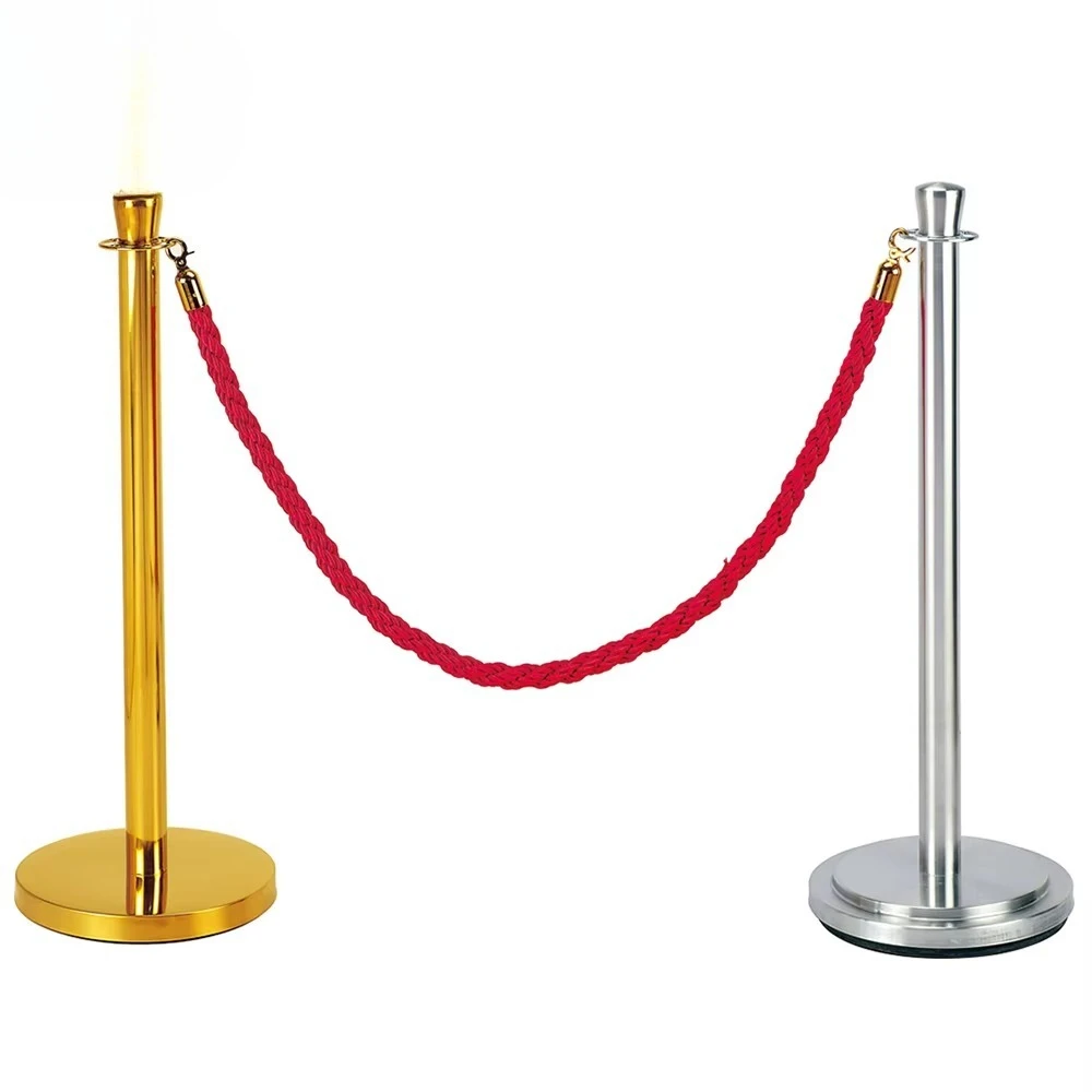 Wedding Supplies Queue Rope Barrier Red Carpet Gold Post Stanchions