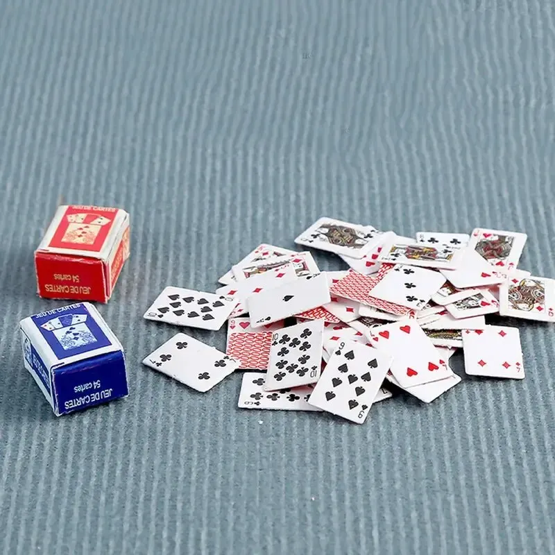 54Pcs/Set Mini Creative Poker Cards Travel Game Small Poker Game For Kids And Adults Tiny Deck Of Novelty Party Gaming Gift