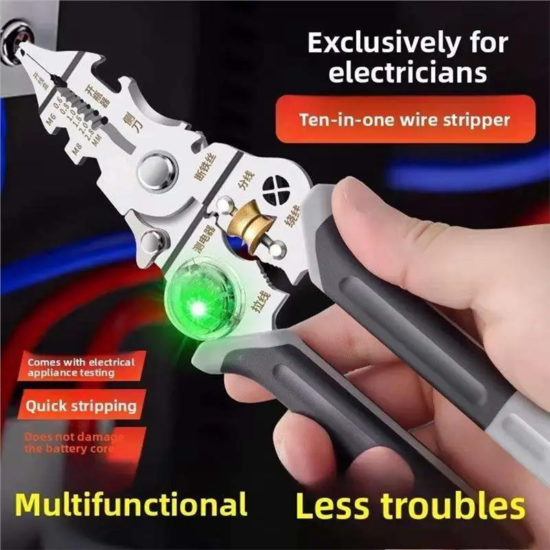 Descascador de fios de gerenciamento de cabos ABZV com descascador de fio de medição de eletricidade para puxar fios