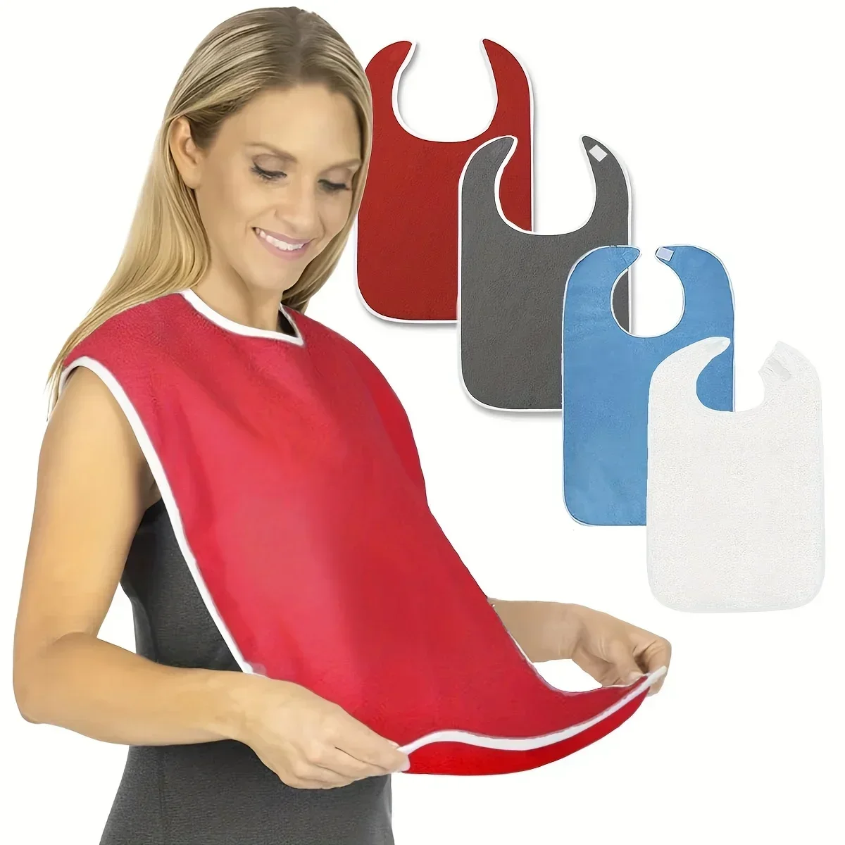 Chun 1pcs Stain Resistant Adult Bibs For Men And Women - Perfect For Seniors And A Mess-Free Diet