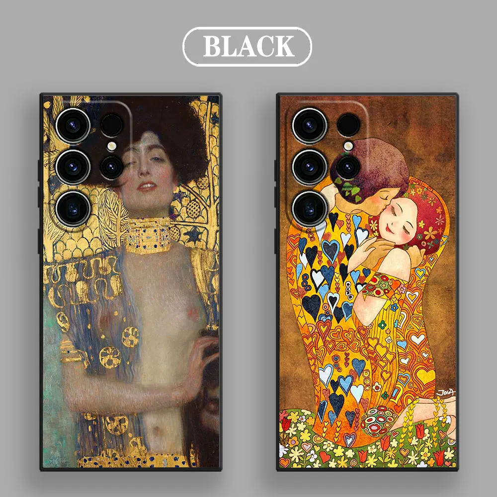 Phone Case For Samsung Galaxy S24 Ultra Cases S23 S21 S20 FE S22 Plus Note 20 10 Cover Kiss by Gustav Klimt Golden Freya's Tears