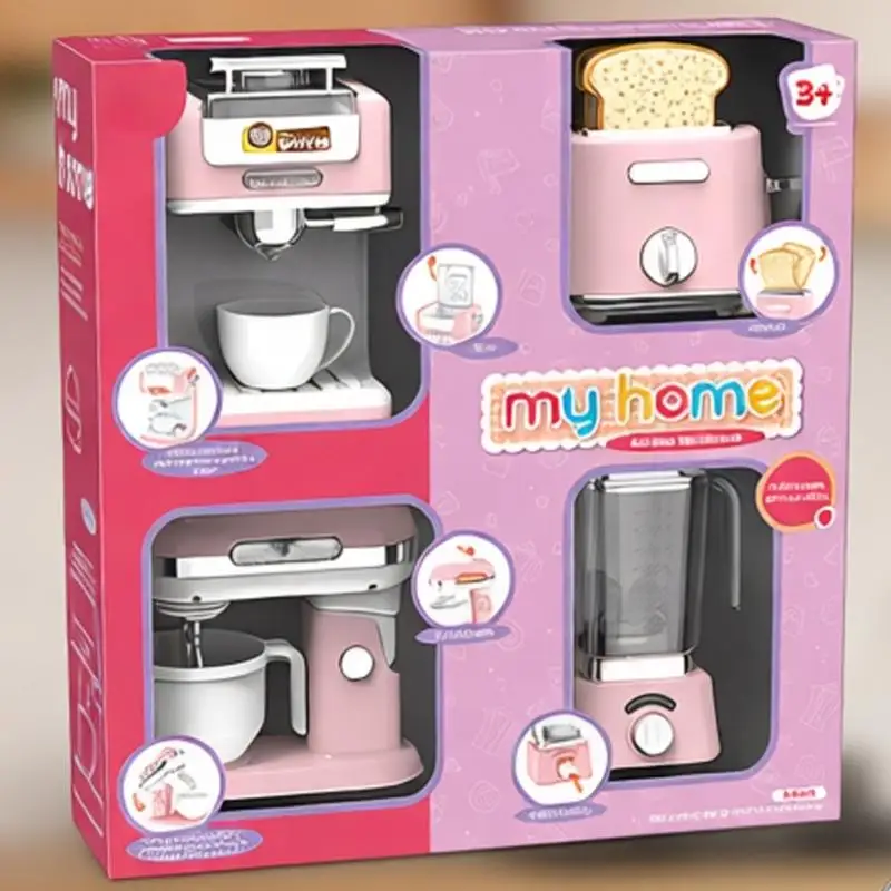 

Interactive Miniature Kitchen Pretend Play Toy Simulation Appliances Set With LED Light And Sound For Children RolePlay A2UB