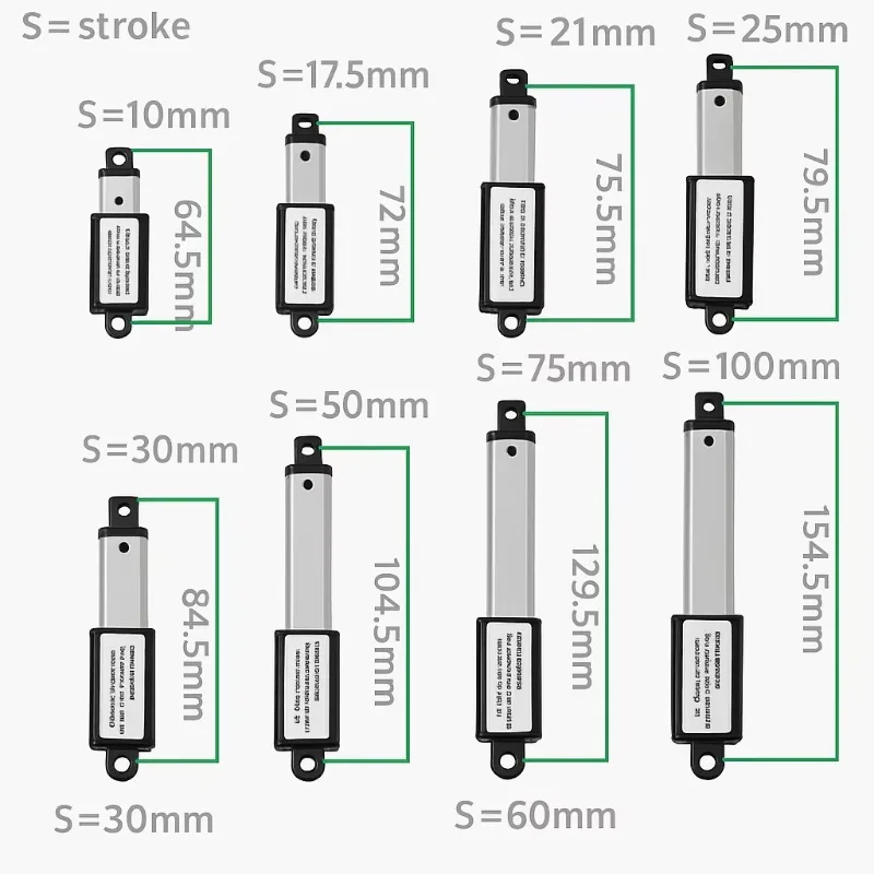 Automatic drawer and concealed cabinet lift electric linear actuator, mini, 60N, 15mm/s, 30mm stroke, compact design
