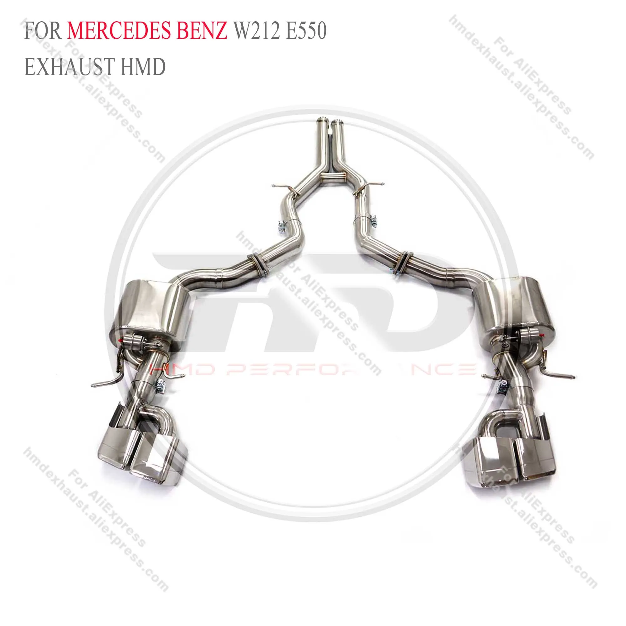 HMD Stainless Steel Exhaust System Performance Catback for Mercedes Benz W212 E550 With valves