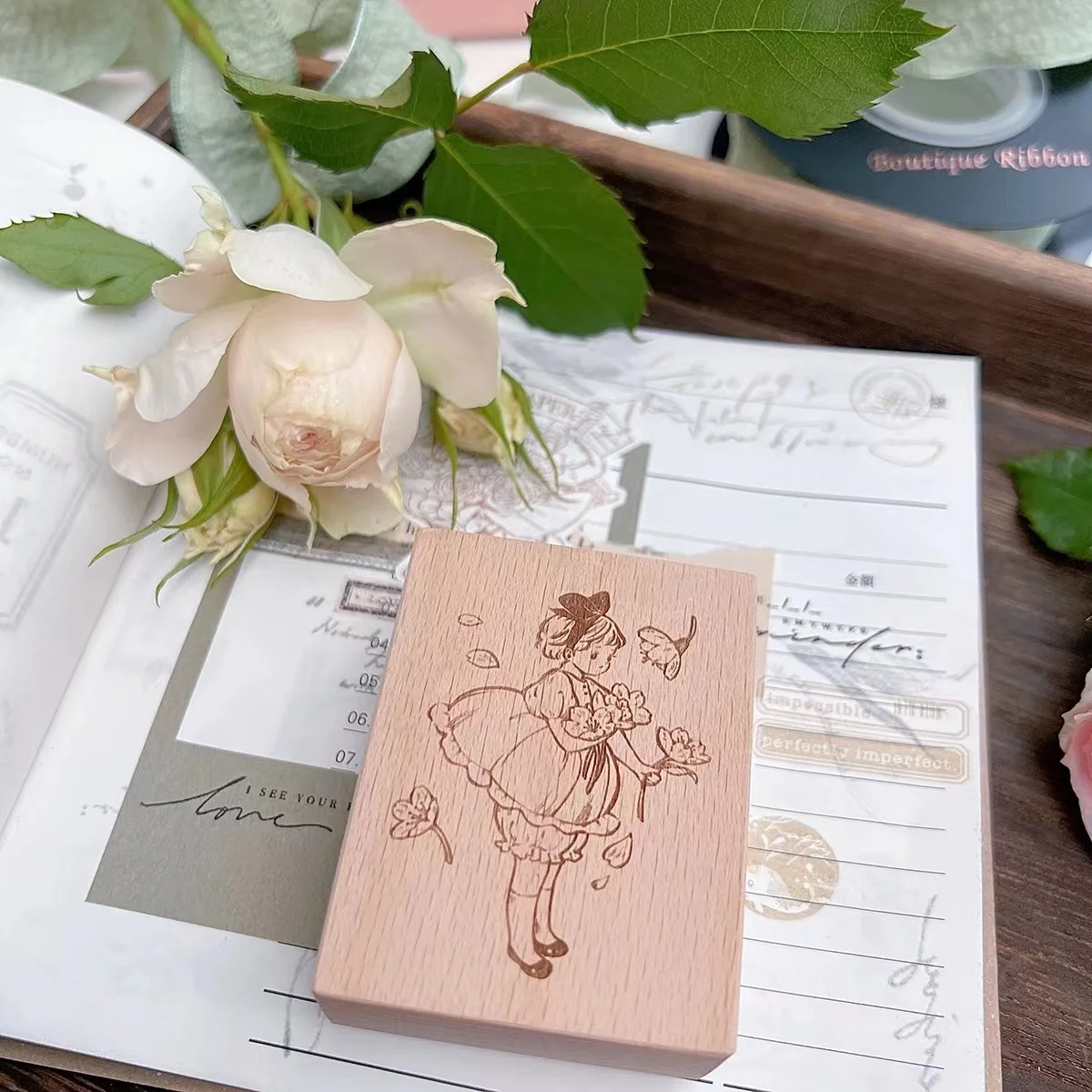 Vintage Girls And The Distance Wooden Rubber Stamp for DIY Scrapbooking Photo Album Card Making