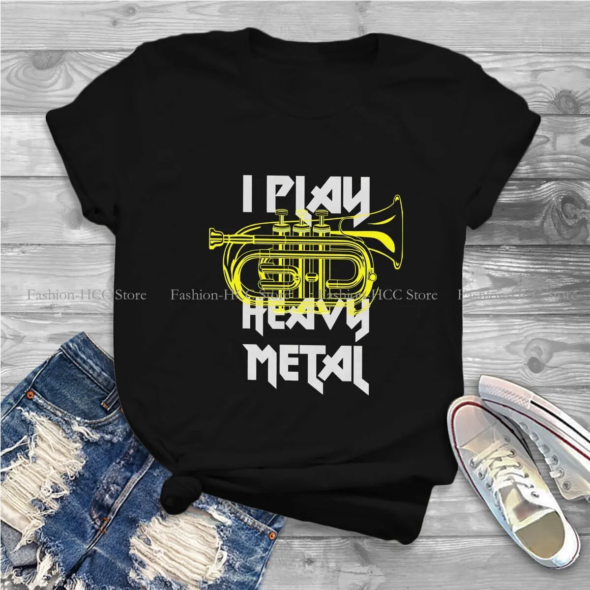 I Play Heavy Metal Tuba Hipster Polyester TShirts Heavy Metal Momen Graphic Tops T Shirt Round Neck