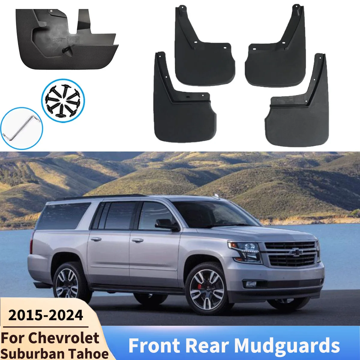 

For Chevrolet Suburban Tahoe 2015-2024 Mudguards Wheel Front Rear Splash Guards Prevent Splashing of Mud Water Fender Accessorie