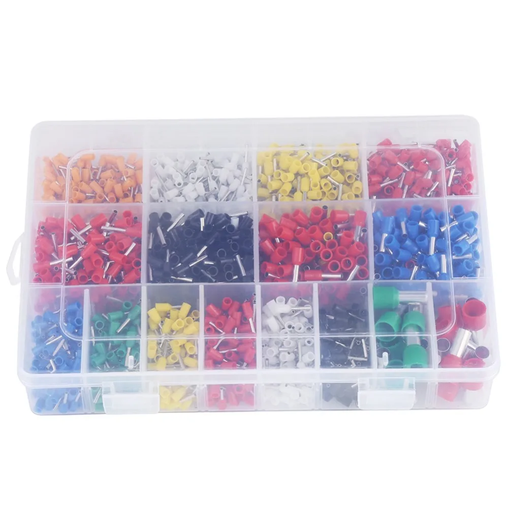 

2120PCS 22AWG-5AWG Wire Crimp Connector Copper Wire Insulated Cord Ferrule Crimping Kit Plastic Storage Box