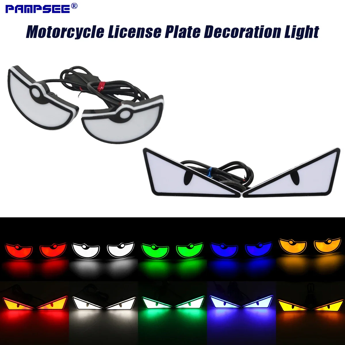 Universal Car LED Demon Eyes Headlight Kit Motorcycle Mini License Plate Strobe Light Plug & Play Auto Accent Light-Super Bright
