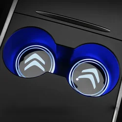 Car Cup Holder LED Light Car Cup Pad Colorful Light Coaster For Citroen C3 C4 Grand Picasso C1 Berlingo C2 Elysee C4L C5 C6 VTS